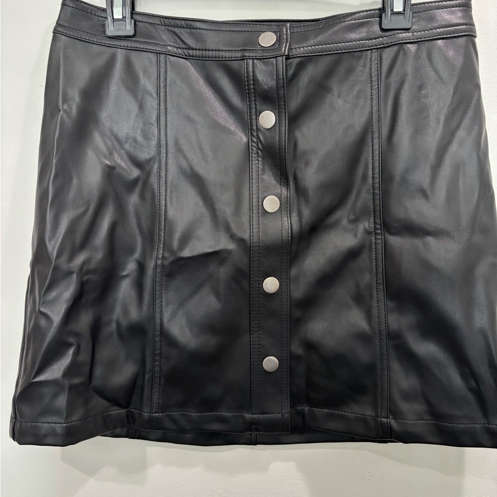 No Boundaries Black Faux Leather Skirt